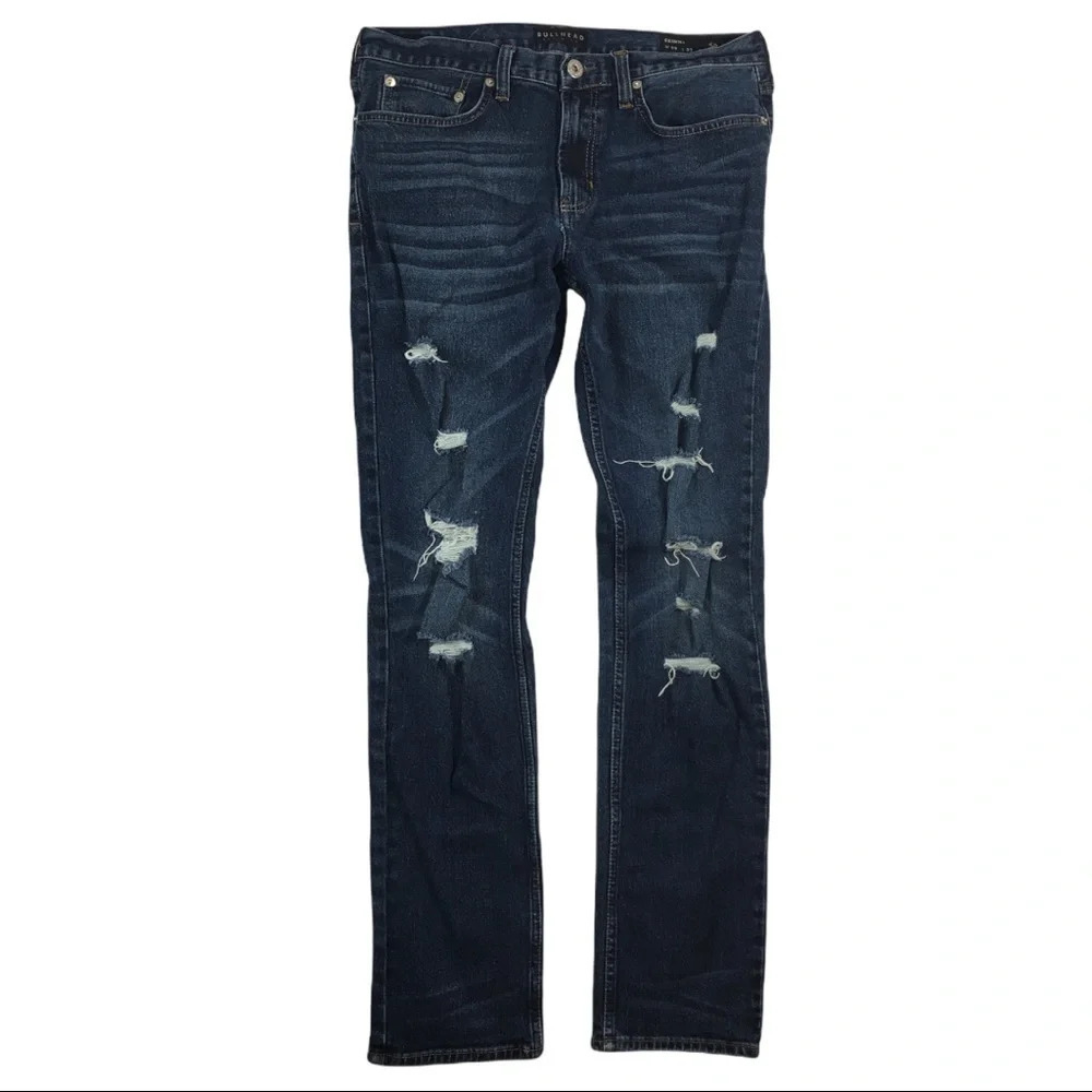 MJ154 Mens Bullhead Distressed Skinny Jeans 32x32